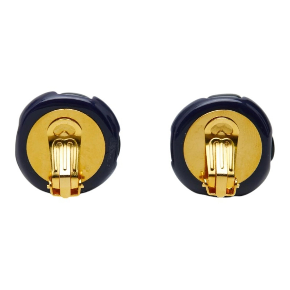CHANEL Vintage Black Logo Earrings - Picture 3 of 5